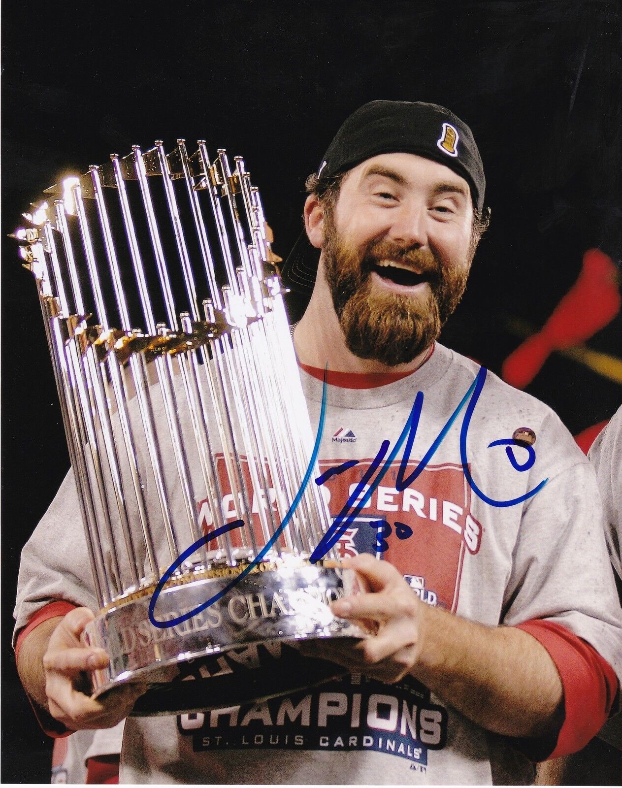 JASON MOTTE ST. LOUIS CARDINALS ACTION SIGNED 8x10