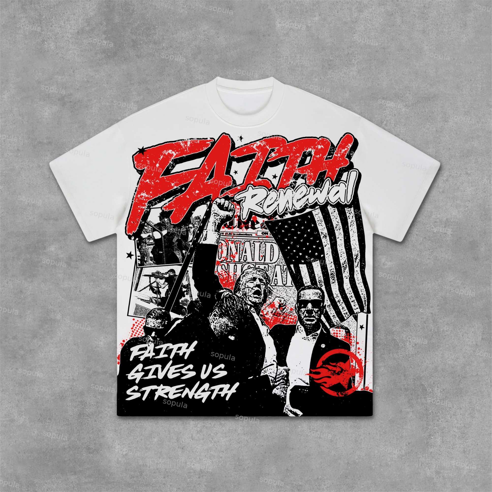 Make America Great Again 2024 Faith Vintage Graphic Cotton T-Shirt - SOPULA