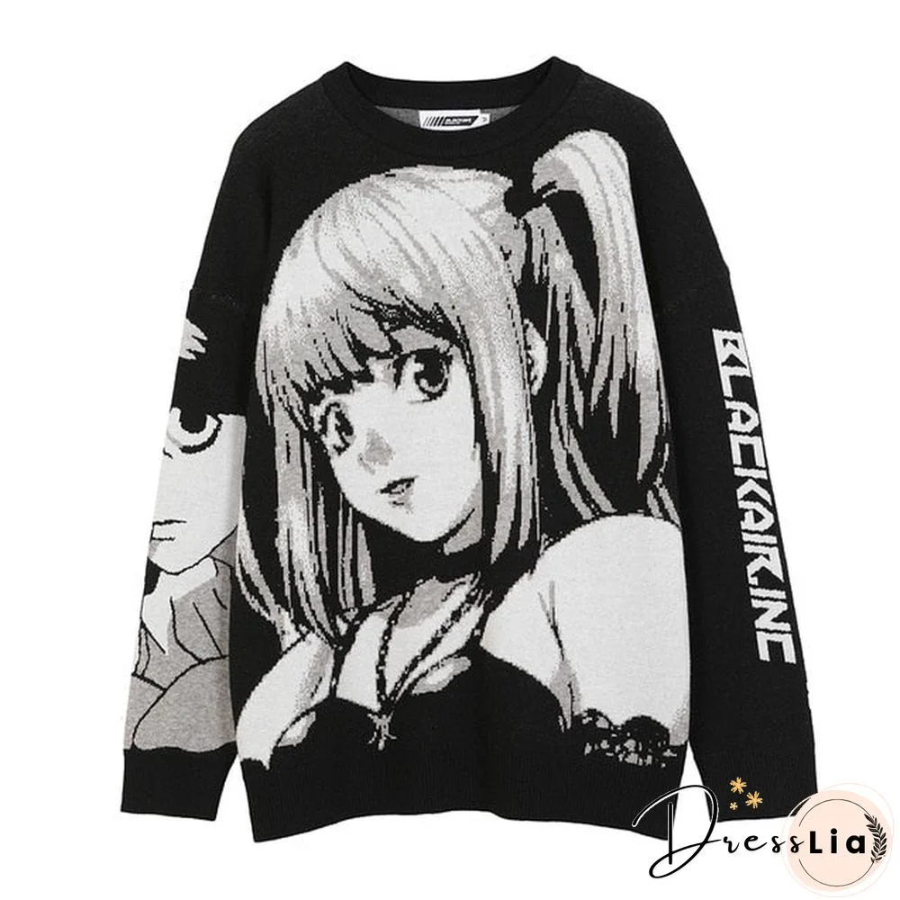 Knitted Harajuku Winter Clothes Women Oversized Sweaters Long Sleeve Top Gothic Fashion Japanese Kawaii Cartoon Streetwear