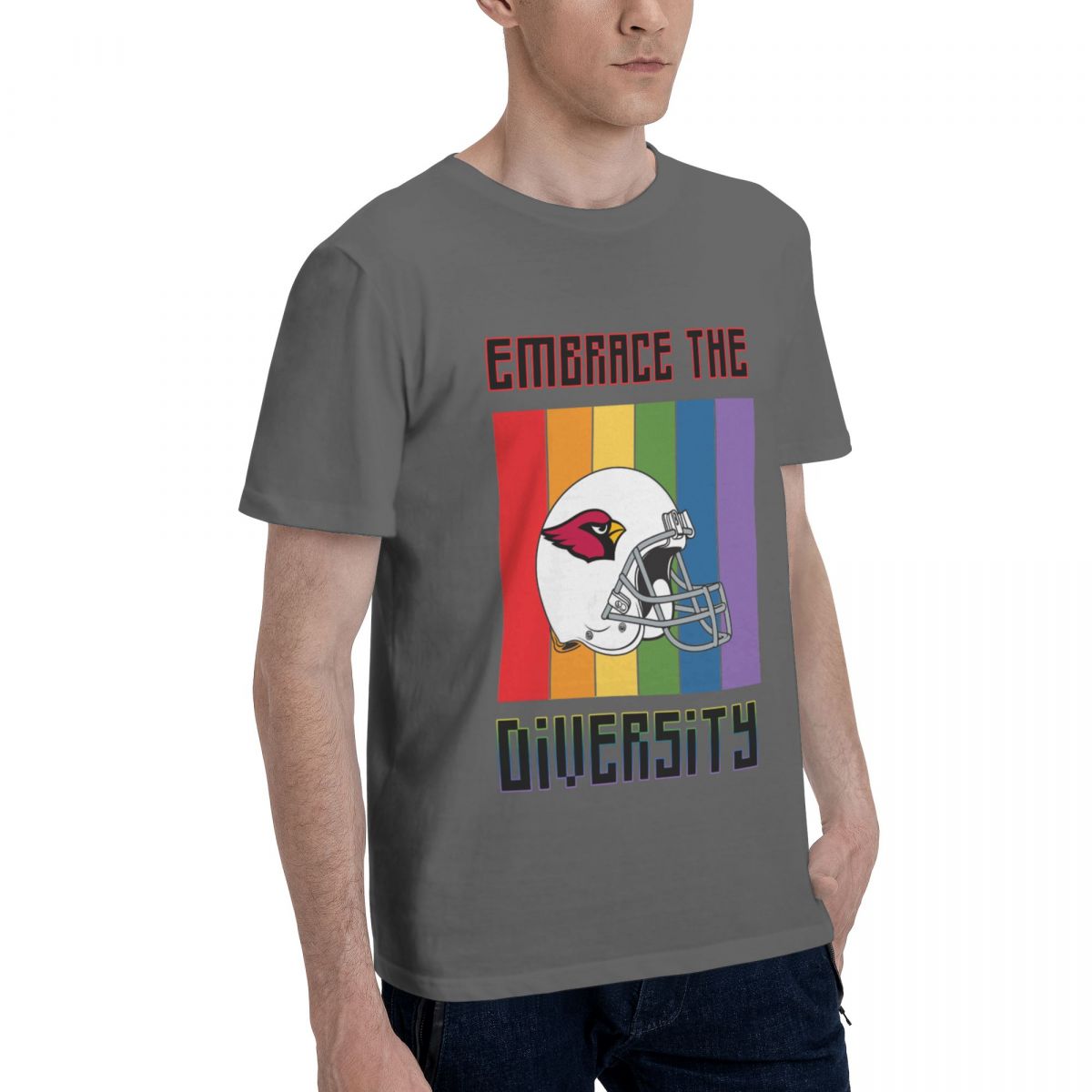 Arizona Cardinals Embrace The Diversity Printed Men's Cotton T-Shirt