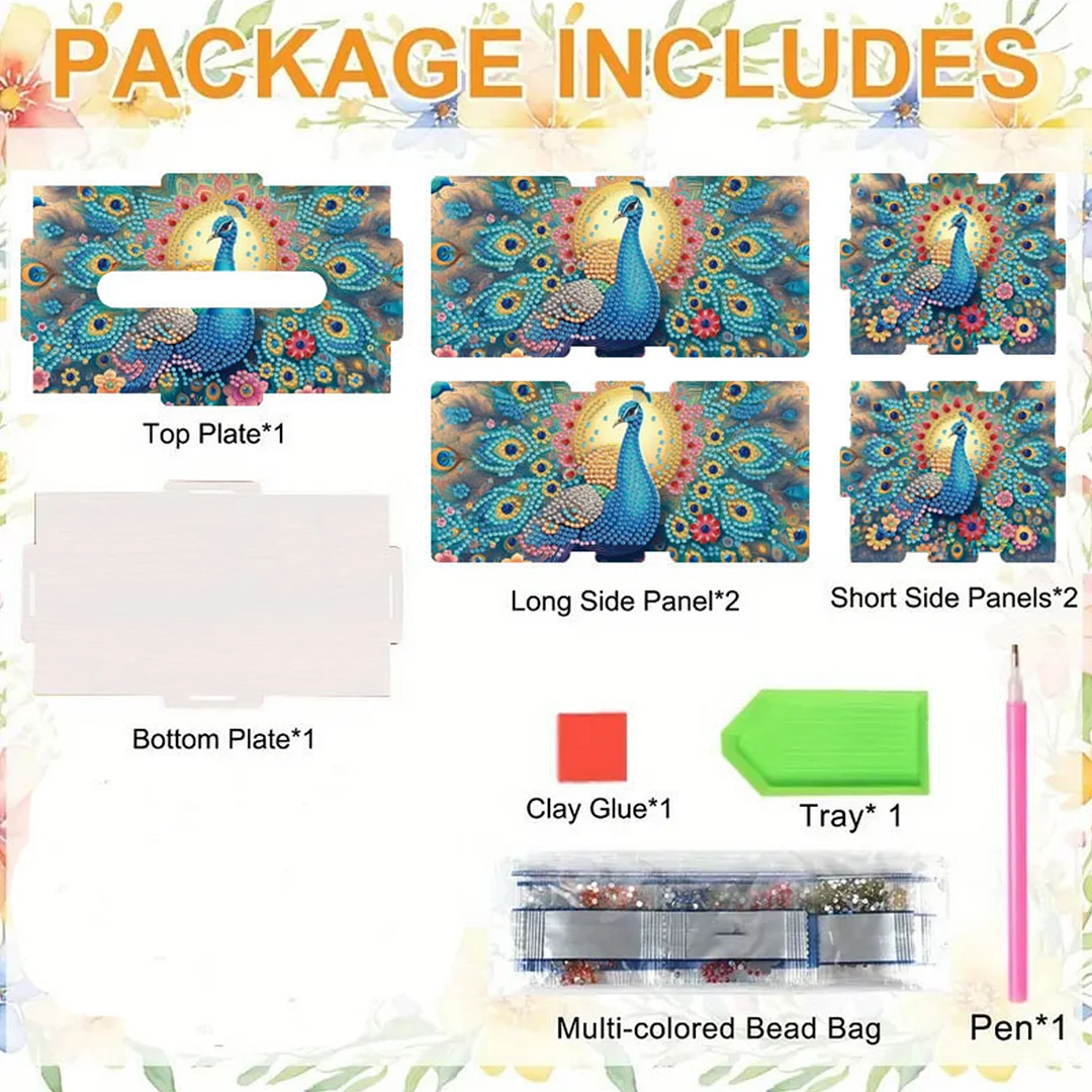 Wooden Diamond Painting Tissue Box for Home and Office Decoration(CZH004)