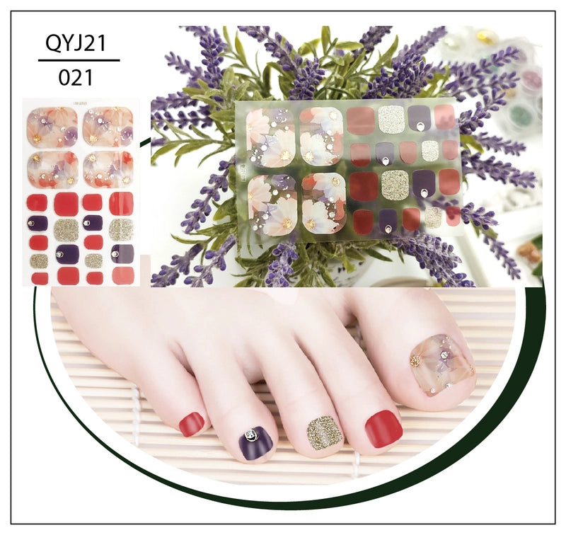 Explosions Foot Nail Stickers Summer Toenail Stickers Bronzing Imitation Diamond Nail Stickers Waterproof Foot Stickers