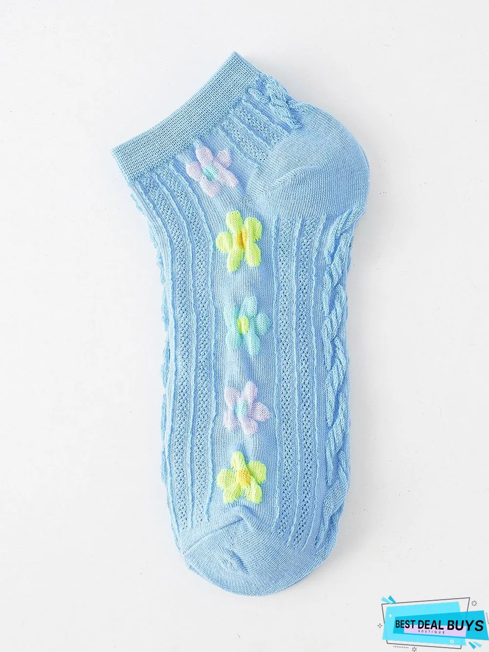 Casual Colorful Floral Embroidered Cropped Socks Daily Commuting Home Accessories