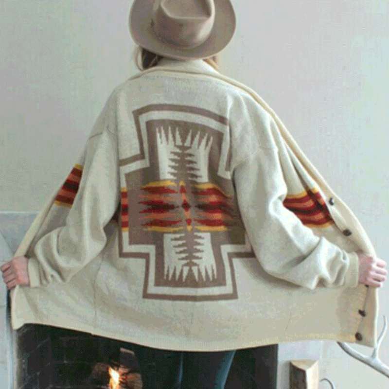 Aztec Nationality warm wollen blanket hand made coat 14a8