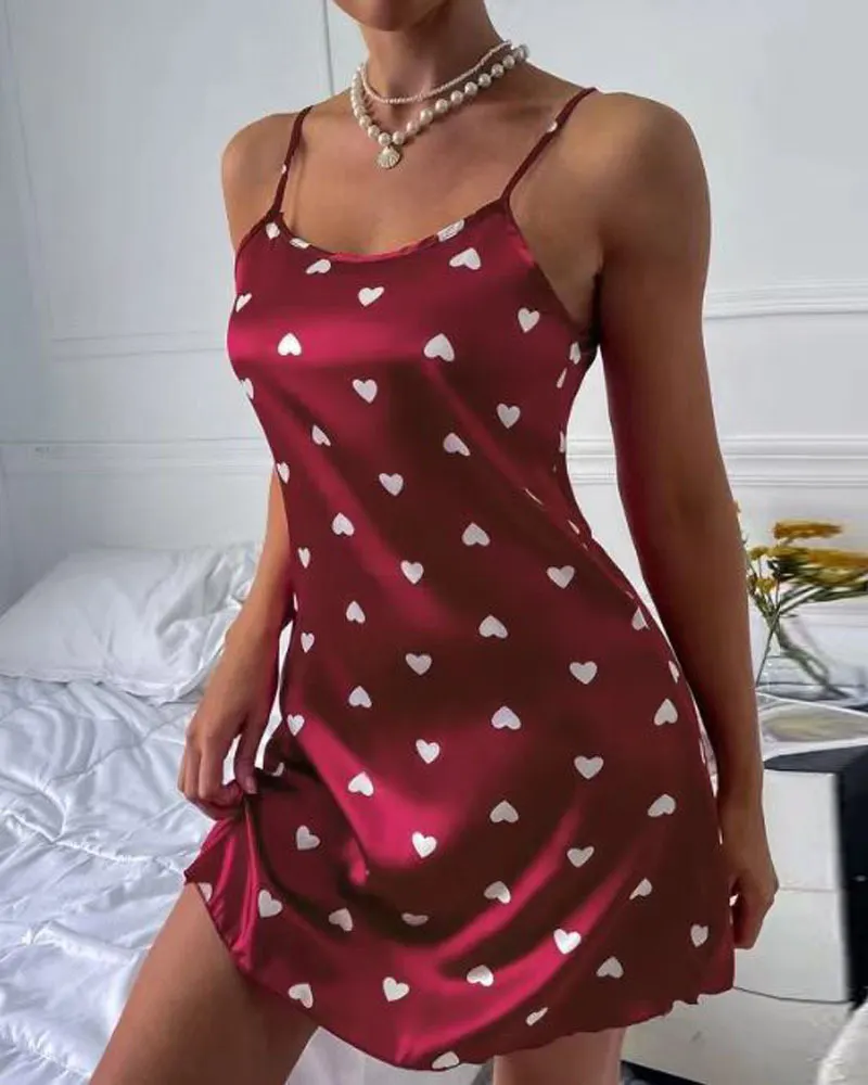 Churchf Hanging Pyjamas Women's Summer With Sexy Simulation Silk Pajamas Print Ice Silk Hot Sex Home Clothes Large Code
