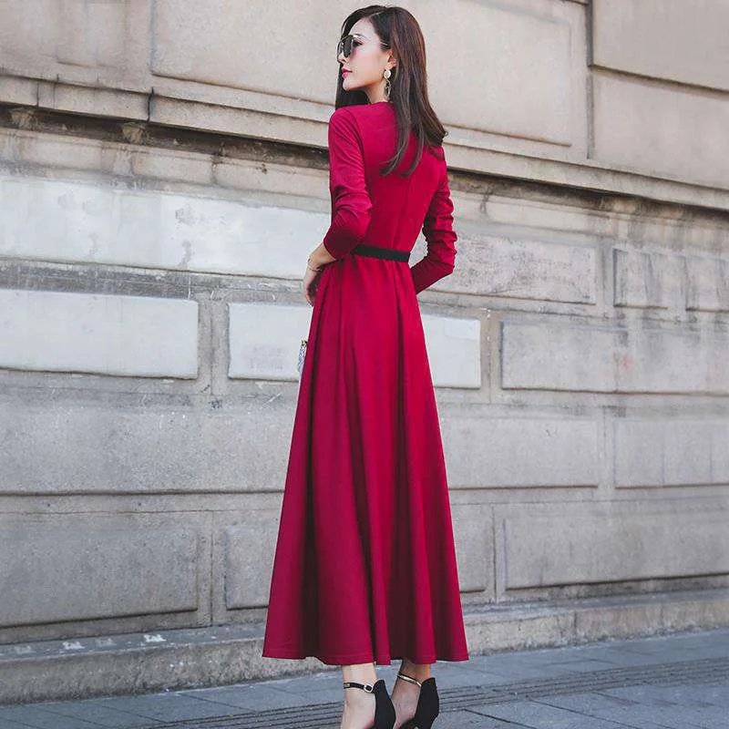 Burgundy Dresses A-Line Daily Elegant Dresses