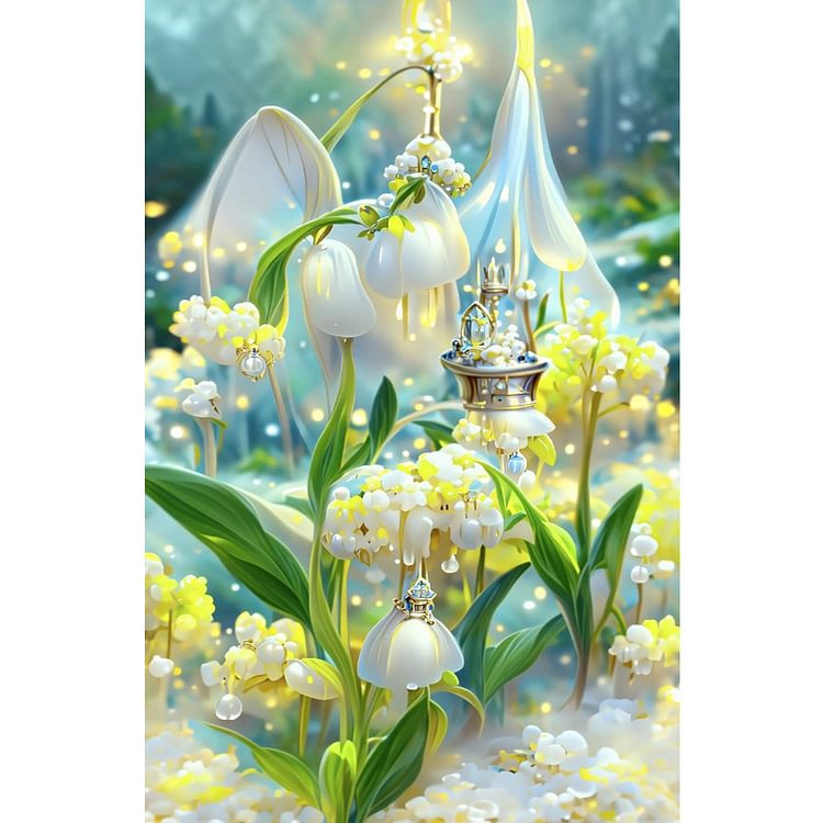 Castle Of Flowers 18CT Stamped Cross Stitch (50*30CM) fgoby