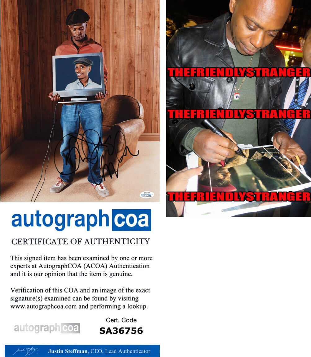 DAVE CHAPPELLE signed Autographed 11X14 Photo Poster painting f PROOF Chappelle's Show ACOA COA