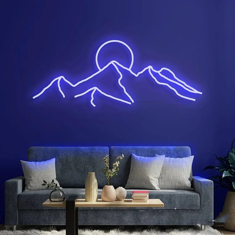 Mountain with Sunset Neon Sign Bedroom Led Sign for Living Room Sunset Neon Sign Art Neon Sign Wall Decor Gift for Family Office