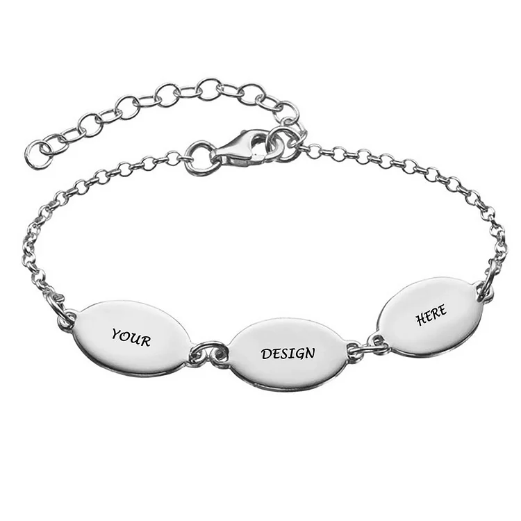 Personalized Design Oval Bracelet