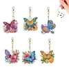 6Pcs papillon double face - 5d bricolage artisanat porte-cl&eacute;s