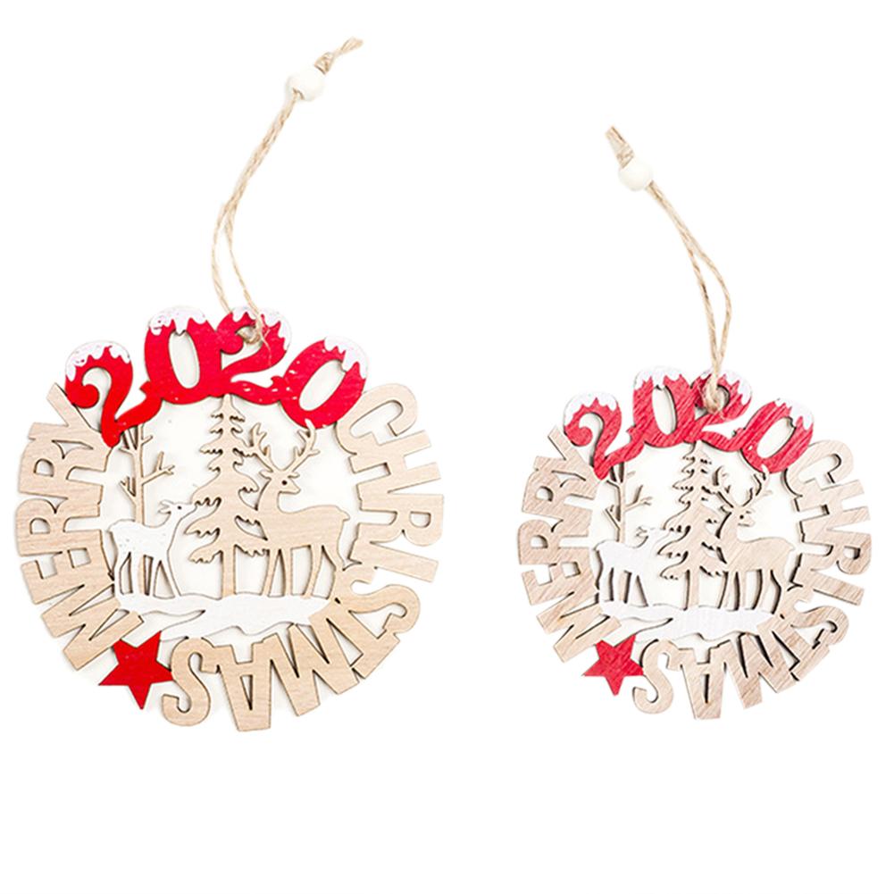 

2pcs 2020 Letter Hollow Out Xmas Wooden Pendant Decor Tree Party Ornament, 501 Original