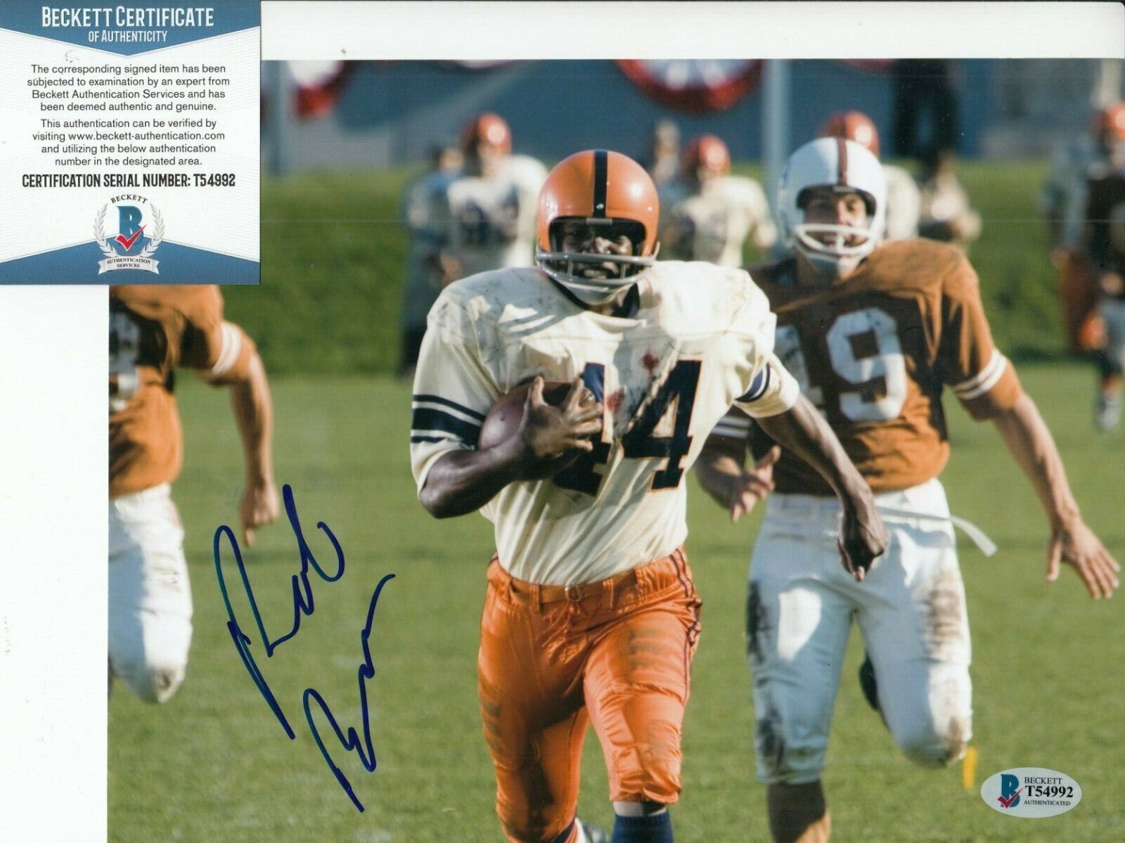 ROB BROWN signed (THE EXPRESS) *Ernie Davis* Movie 8X10 Photo Poster painting BECKETT BAS T54992