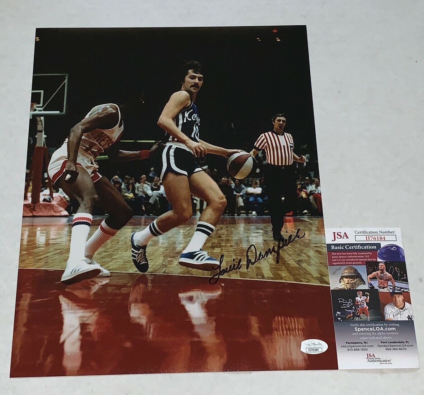 Louie Dampier signed Kentucky Colonels 11x14 Photo Poster painting autographed HOF 2 JSA