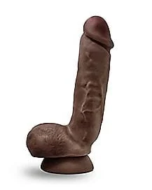 Pornhint Self-Lubricating Waterproof Dildo with Balls 8.5 Inch - Brown