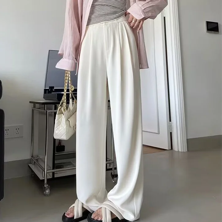 Toloer Toloer Wide-Leg Pants Women Spring And Fall 2024 New Casual Pants High-Waist Suit Pants Small Pants Women-Outfit Ideas