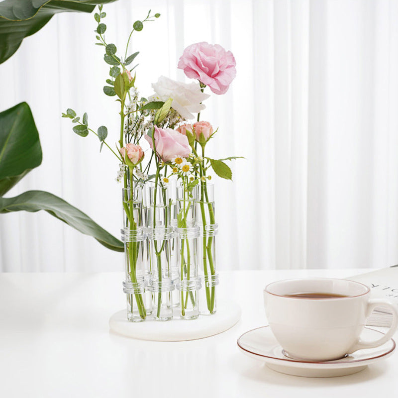 Hinged Flower Vase, 8pcs/6pcs Clear Vases For Centerpiece, Glass