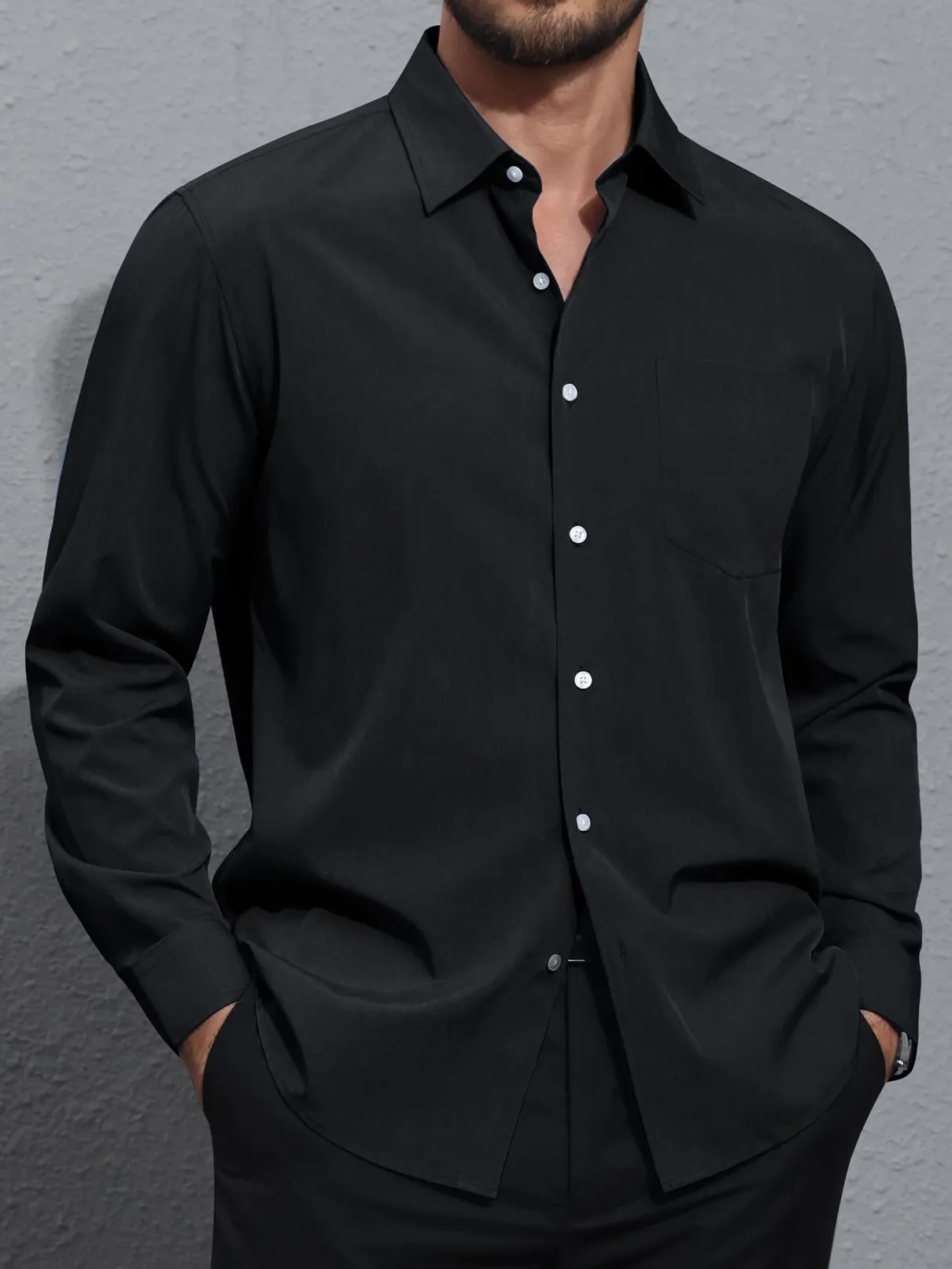 Men's Fashionable Linen Long Sleeve Shirt PLUSCLOTHESMAN