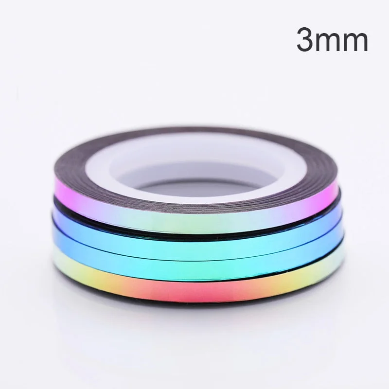4 Rolls/Set 1mm 2mm 3mm Chameleon Nail Striping Tape Line Adhesive Decal Nail Art Decoration Tools Design