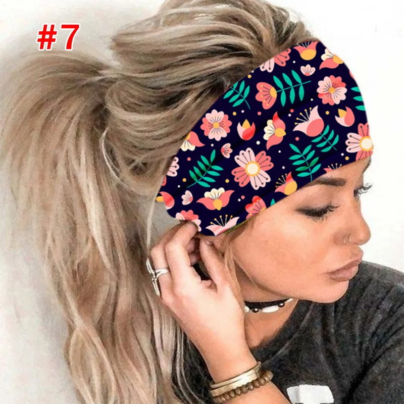 Sdrawing Sdrawing Printed Headwear Women's Headcarripe Sports Headband Fashion Wide-Border Yoga Headbands Breathable Soft Hair