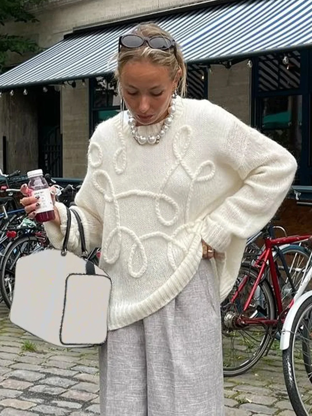 Toloer Knit Swirl Sweater-Outfit Ideas