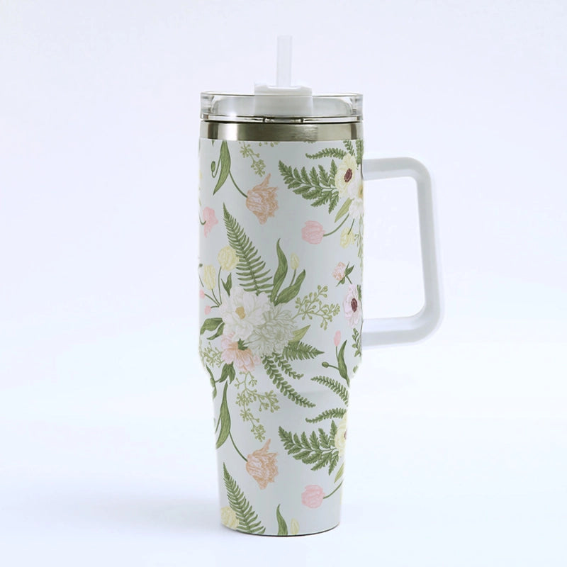 Casual Pastoral Flower 201 Stainless Steel 304 Stainless Steel Thermos Cup 1 Piece