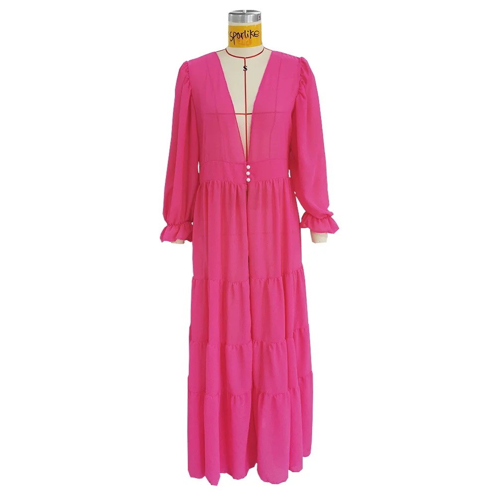 Uveng 2025 New Beach Bikini Coat Spinning Shawl Shawl Long Women's Swimsuit Outside The Shawl