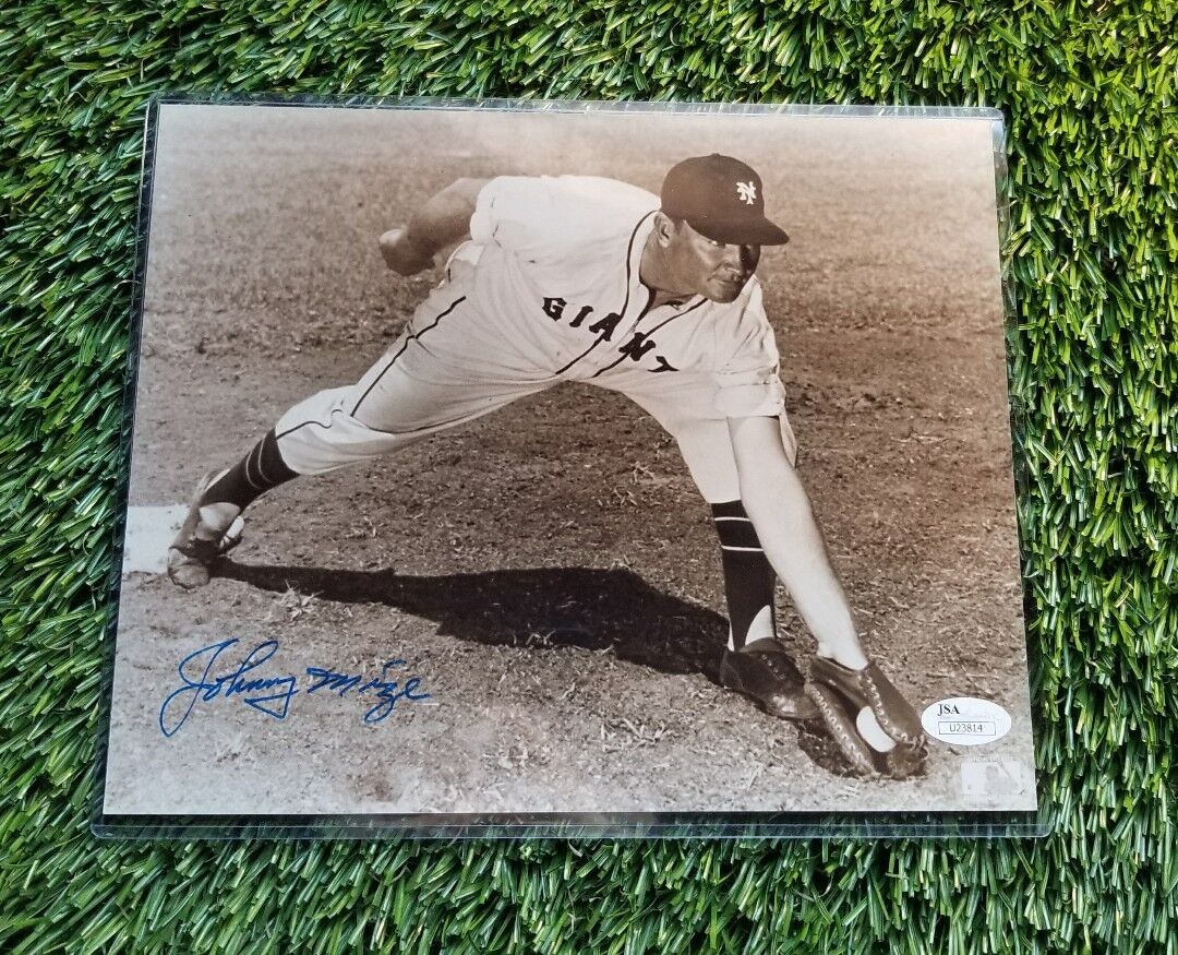 Johnny Mize Signed 8X10 Photo Poster painting New York Giants JSA/COA U23814