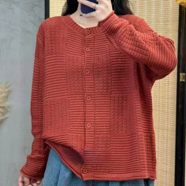 Chicfifth Sweater Women Winter Long Sleeve High Quality Autumn Vintage Top Knitted Cardigan