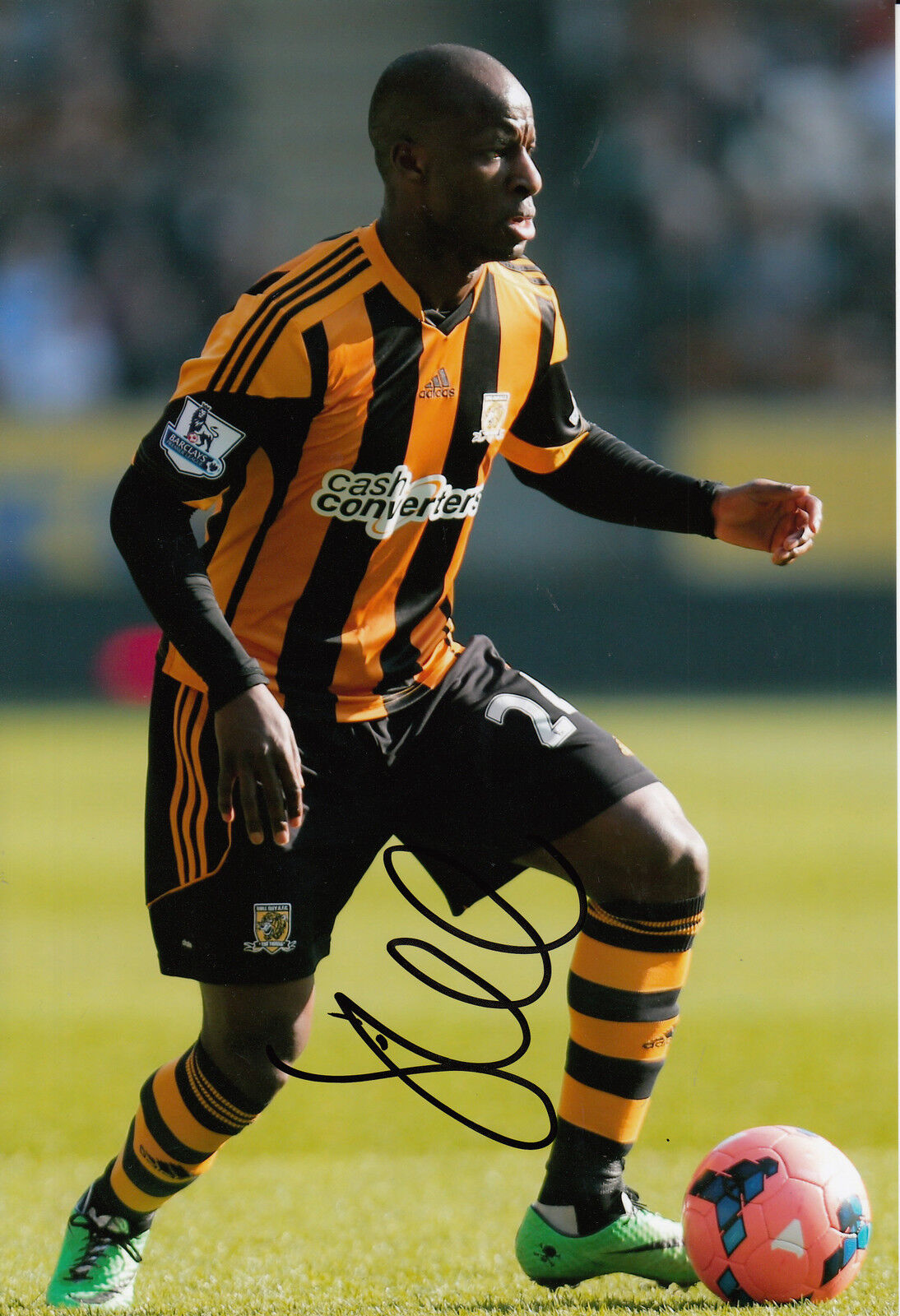 Hull City Hand Signed Sone Aluko 12x8 Photo Poster painting 4.