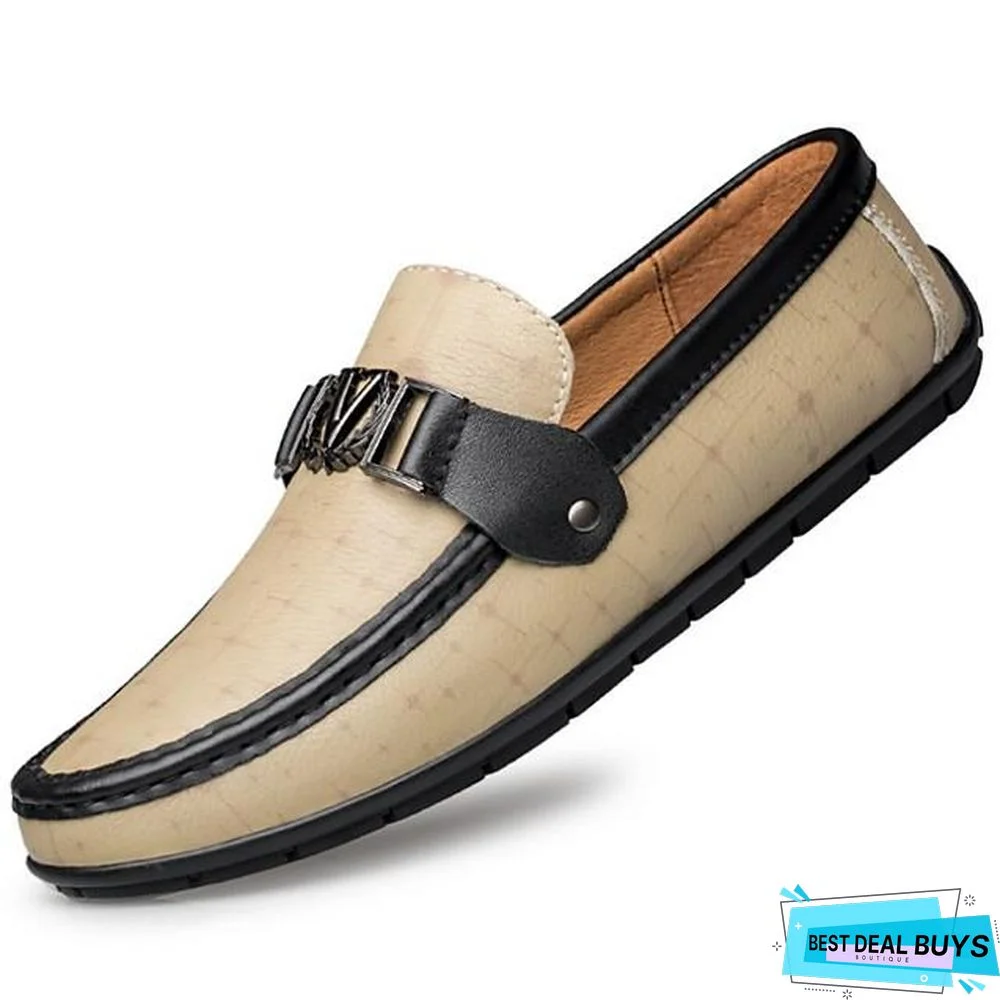 Men's Fall Daily Loafers & Slip-Ons Pu Light Brown / Black / Khaki