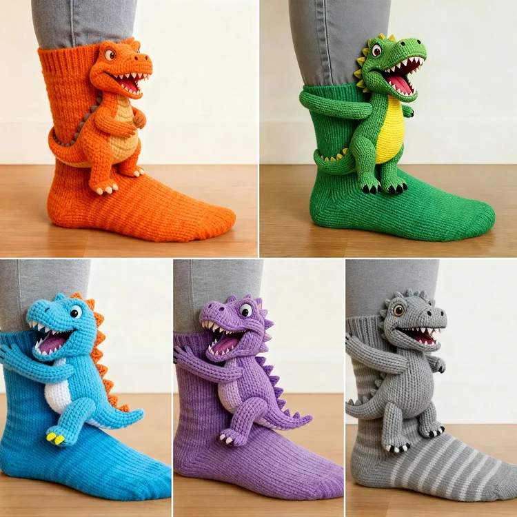 🔥HOT SALE🦥2026 New 3D Dinosaur Socks🧦