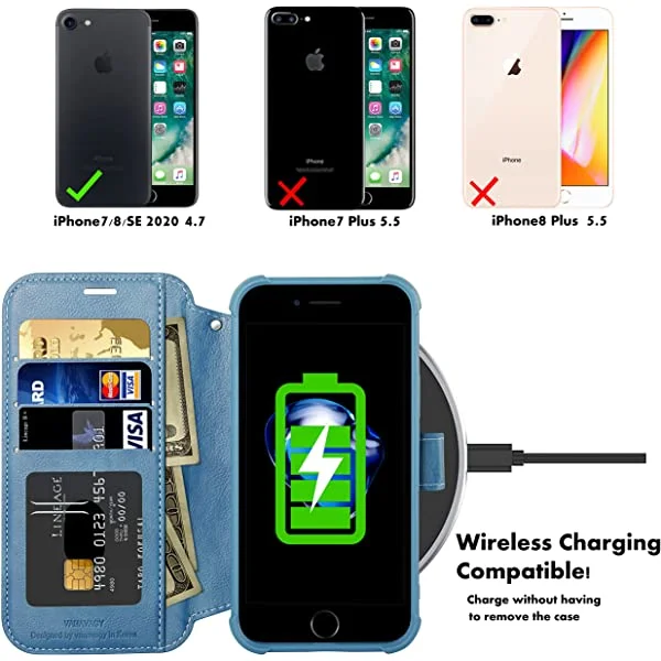 VANAVAGY iPhone SE 2022/iPhone SE 2020 Wallet /iPhone 8/iPhone 7 Wallet Case 4.7 inch
