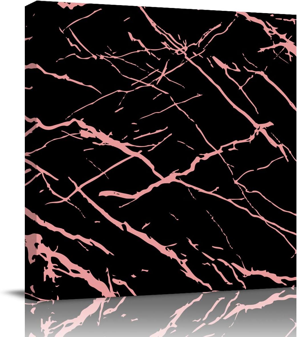 Marble Wall Art Decor, Painting Pictures On Canvas Room Decor Abstract Crack Marble Pattern Artwork Poster & Print for Bedroom Living Room Bathroom Kitchen Home Office,Framed 16x16in 16&#034;x16&#034;