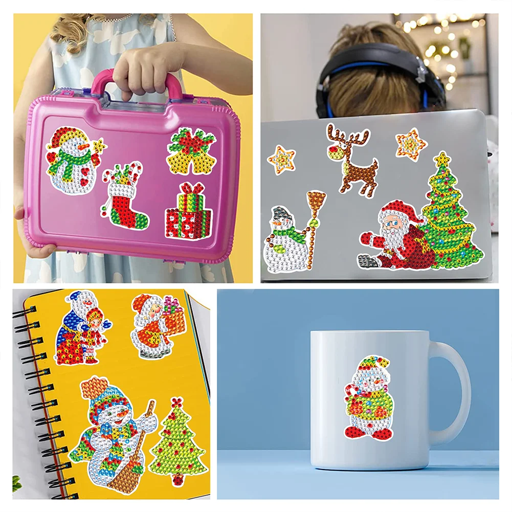 2pcs/a set Christmas Gem Art DIY Craft Kit Diamond Painting Sticker