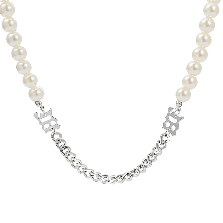 Alloy Pearl Mosaic Necklace Fashion Clavicle Chain Necklace Women Jewelry