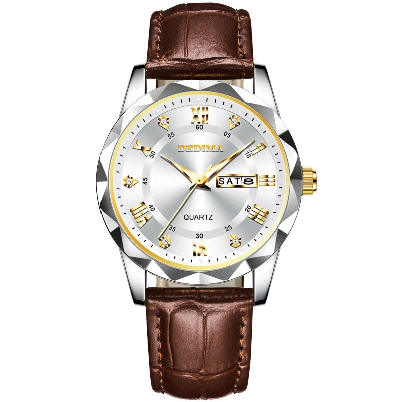 Casual Classic Style Color Block Solid Color Buckle Quartz Men’s Watches