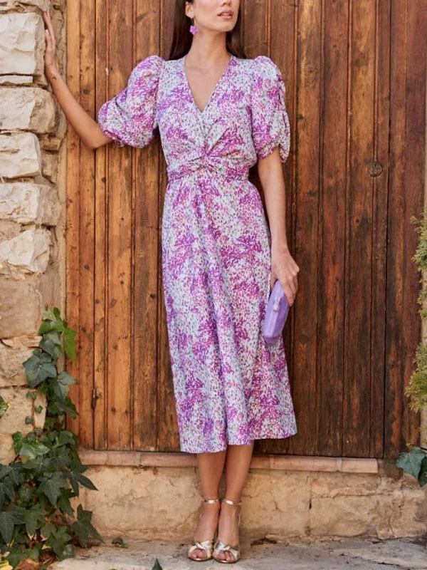 V-neck Temperament Chiffon Women's Dress