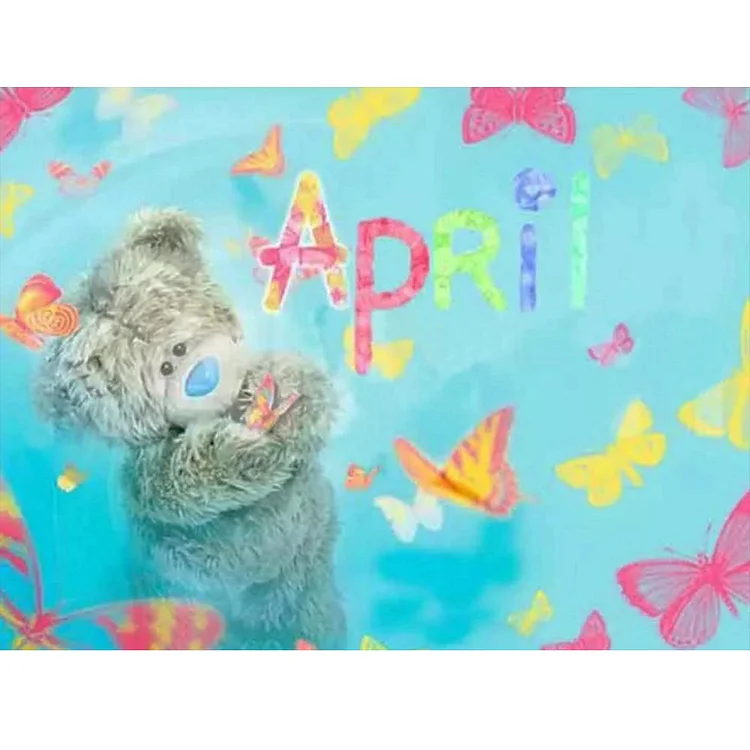 Bear Monthly  11CT Stamped Cross Stitch (30*40CM) fgoby