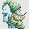 Goblin Goes To Toilet-18CT Stamped Cross Stitch 25*25cm/9.84*9.84in
