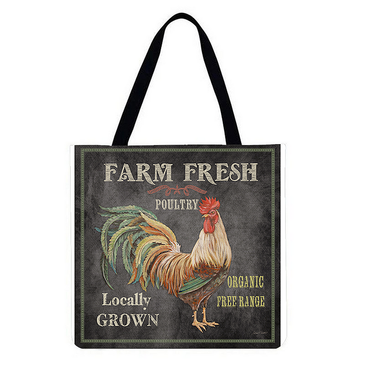 Farm Chickens - Linen Tote Bag