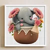 Elephant In Basket-18CT Stamped Cross Stitch 30*30cm/11.81*11.81in