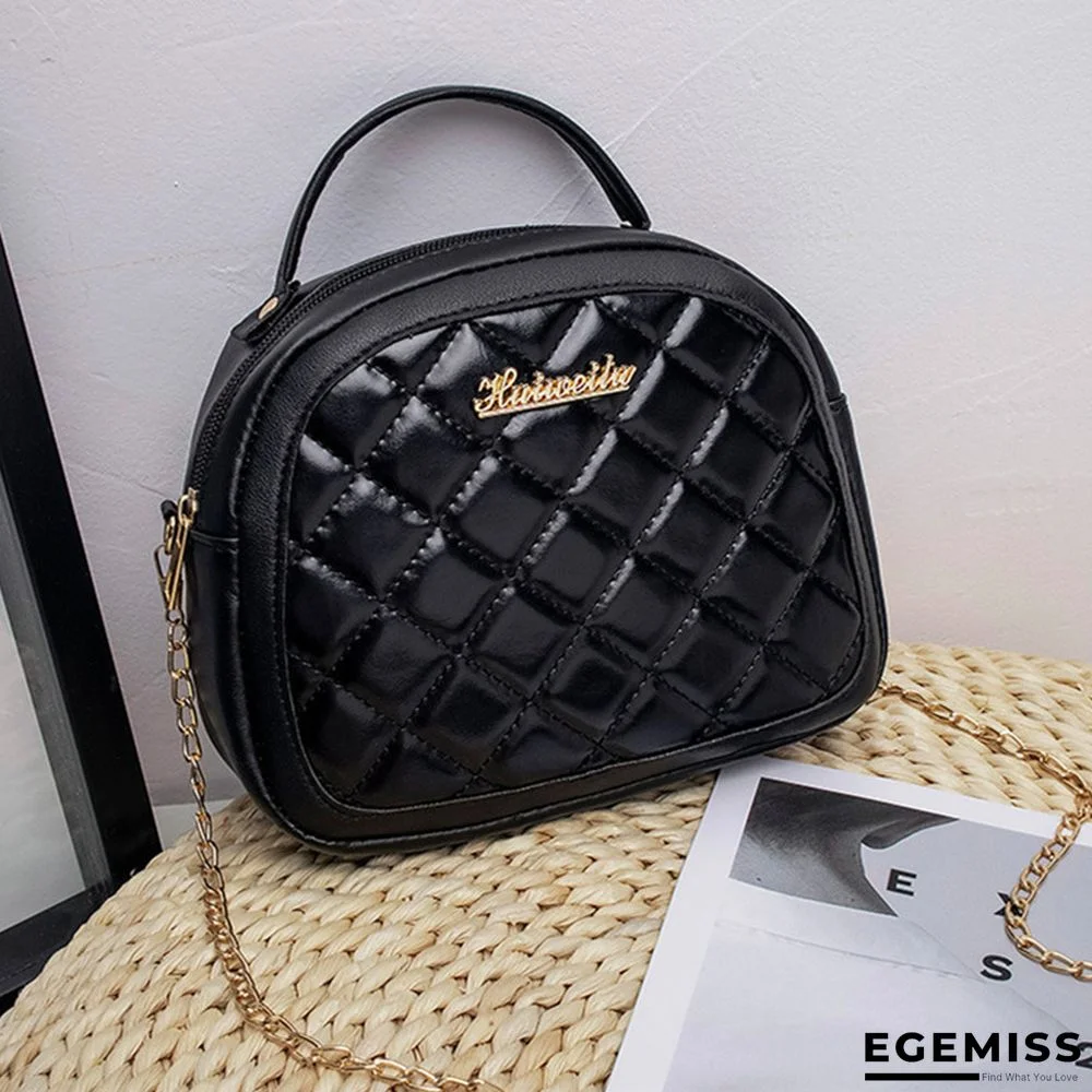 Black Fashion Casual Solid Chain Strap Crossbody Bag | EGEMISS