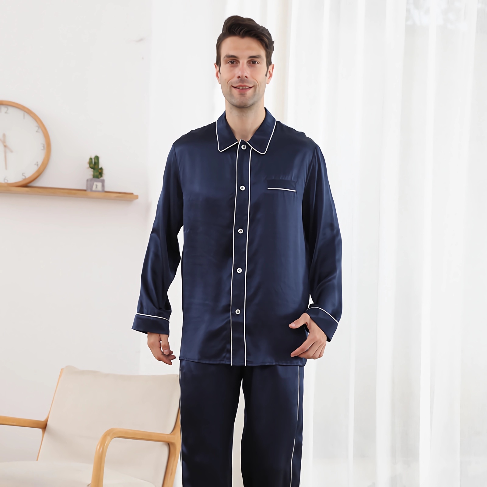 22 Momme Silk Two Piece Pajamas For Men REAL SILK LIFE