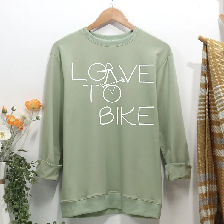 Love to bike Classic Women Casual Sweatshirt-Annaletters