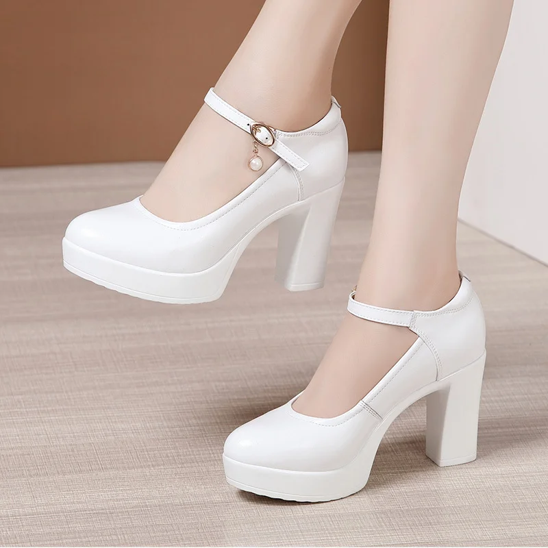 Yyvonne Ultra-High Heels Catwalk High Heels Women's Thick Heels Thick-Soled Waterproof Platform Round Head Large Size Cheongsam Show Shoes