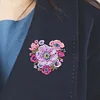 4Pcs Diamond Painting Brooch Diamond Painting Pins Jewelry Kit (Heart )