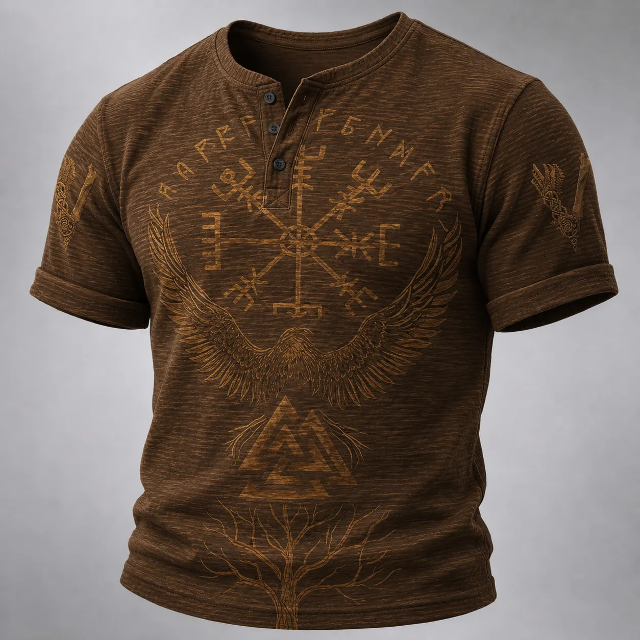 Norse Mythology Viking-Print Men's Casual Top