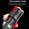 30W LED+COB High Power Flashlight USB Rechargeable 800LM Zoomable Flashlight