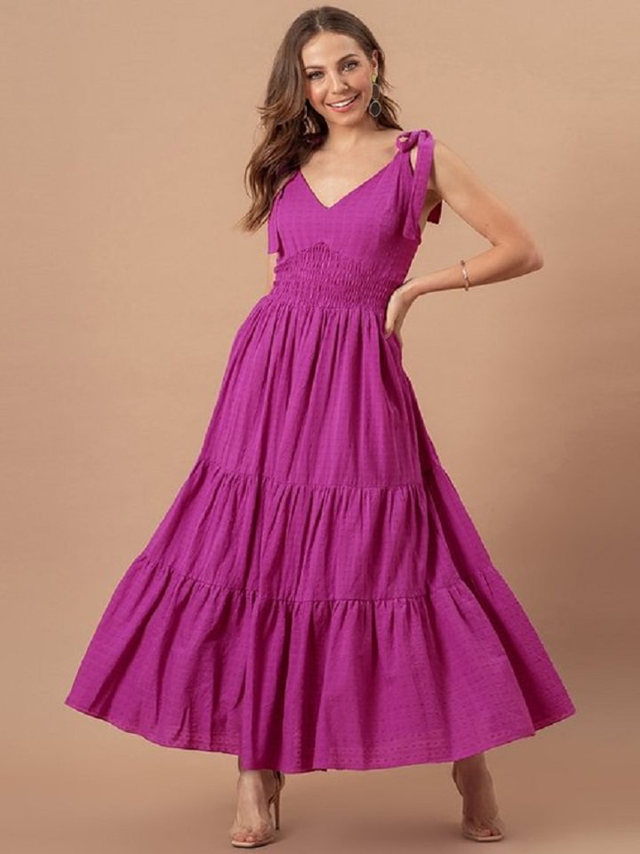 Slim Waist Jacquard Dress